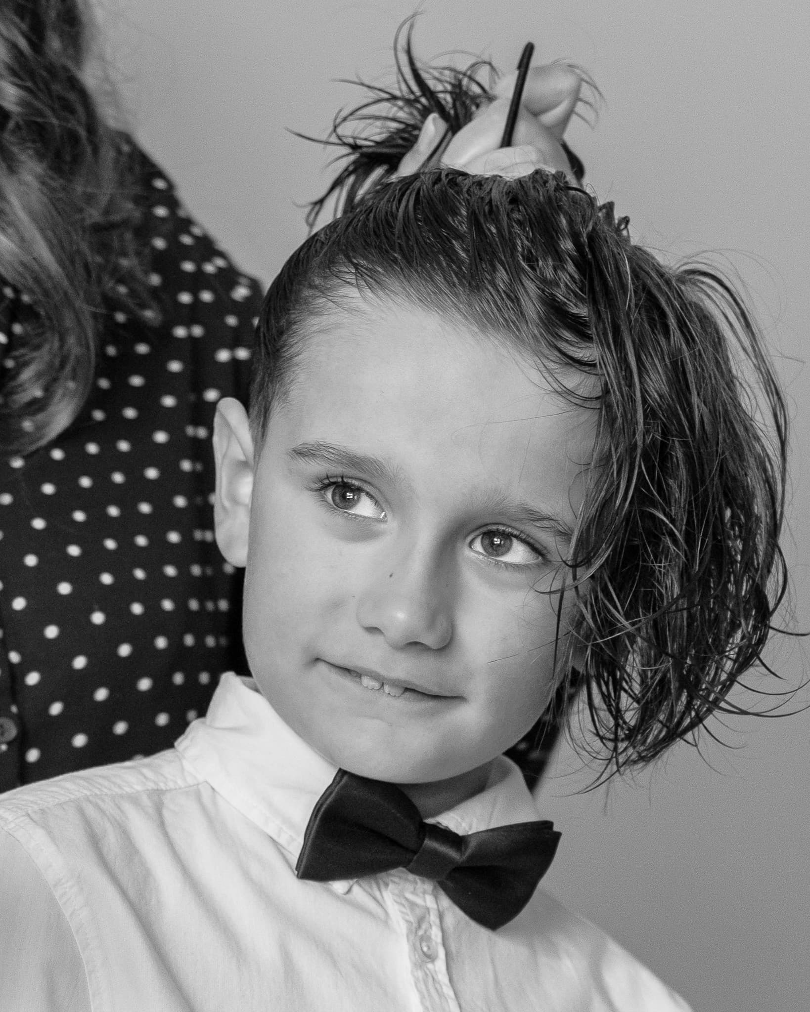 Portrait d'enfant en noir et blanc